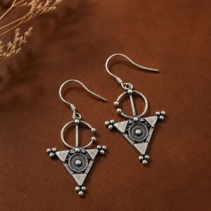 Berber Sterling Silver Jewelry Handmade Triangle Boho Earrings