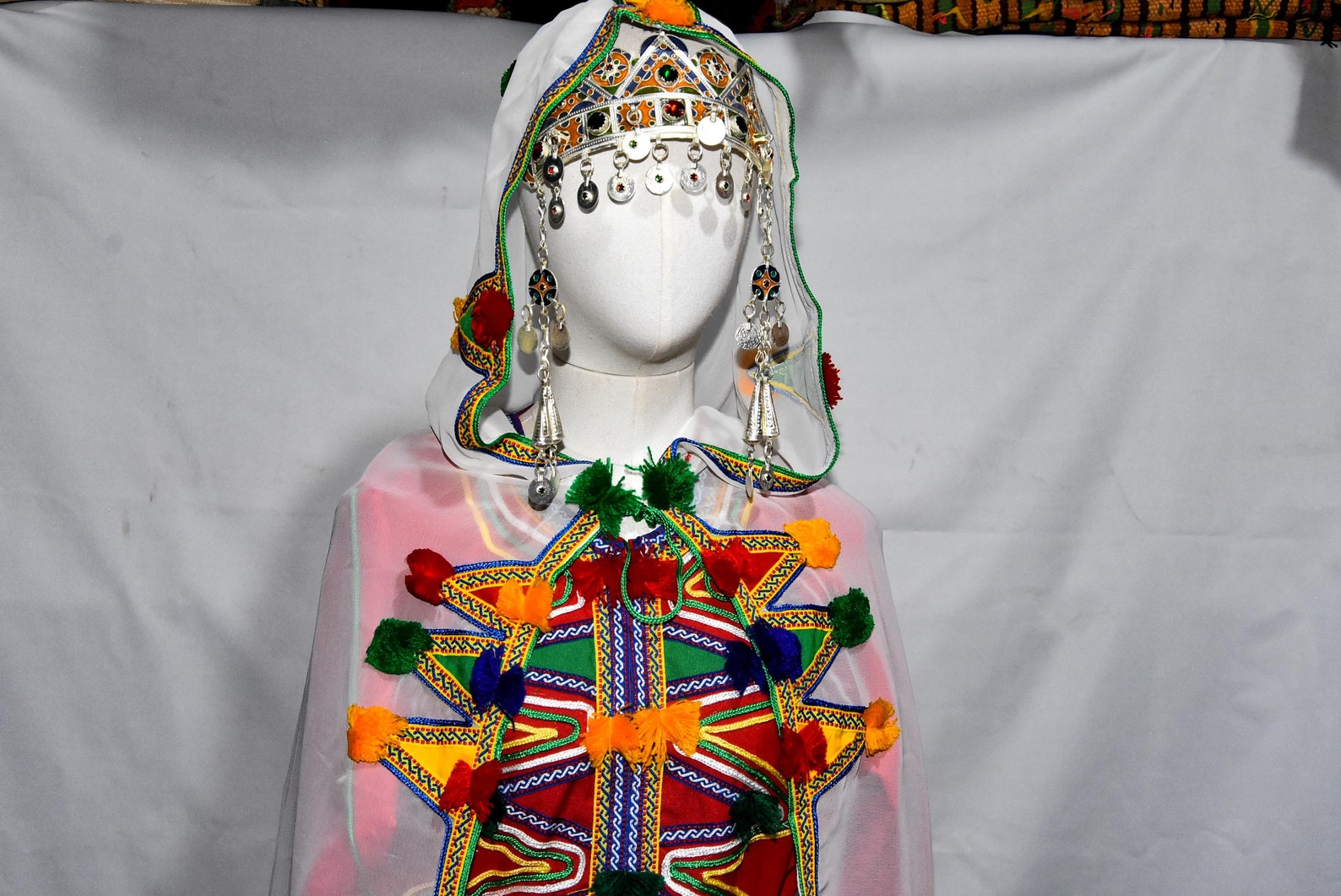 Berber Wedding Dress Caftan Headdress Burnouse Set Kaftan