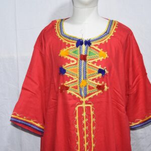 Amazigh Caftan Clothing Cotton White Red Tuareg Kaftan