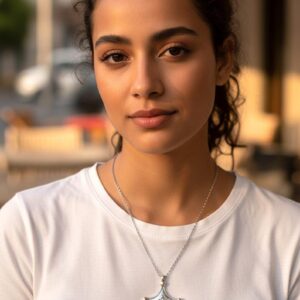 Amazigh Berber Tuareg Southern Cross Silver-Plated Fibula Pendant Necklace