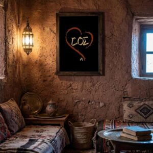 Custom Amazigh Tifinagh Name Heart Personalized Digital Wall Art