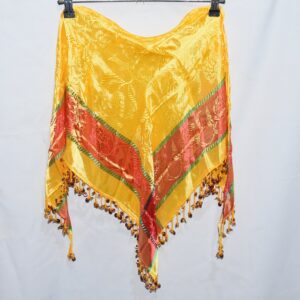 Berber Headdress Head Coin Trim Yellow Green Scarf
