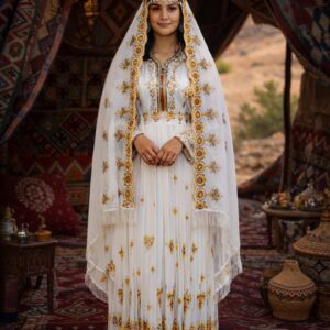 Berber Handmade Souss Dress Set With Tiara Cape