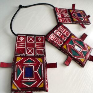 Amazigh Taureg Leather Necklace XL Colorful African on leather braided rope OOAK