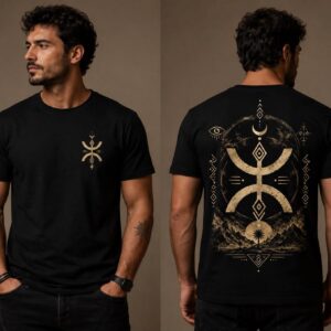 Amazigh Berber Black Gold Modern Symbol Digital Download Wall Art