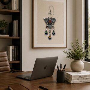 Amazigh Berber Enamel Earrings Jewelry Print Digital Wall Art