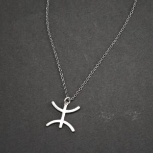 Berber Silver Symbol Pink Necklace - Gold YAZ