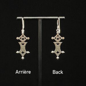 Amazigh Silver Plated Cross Symbol Statement Berbères Earrings