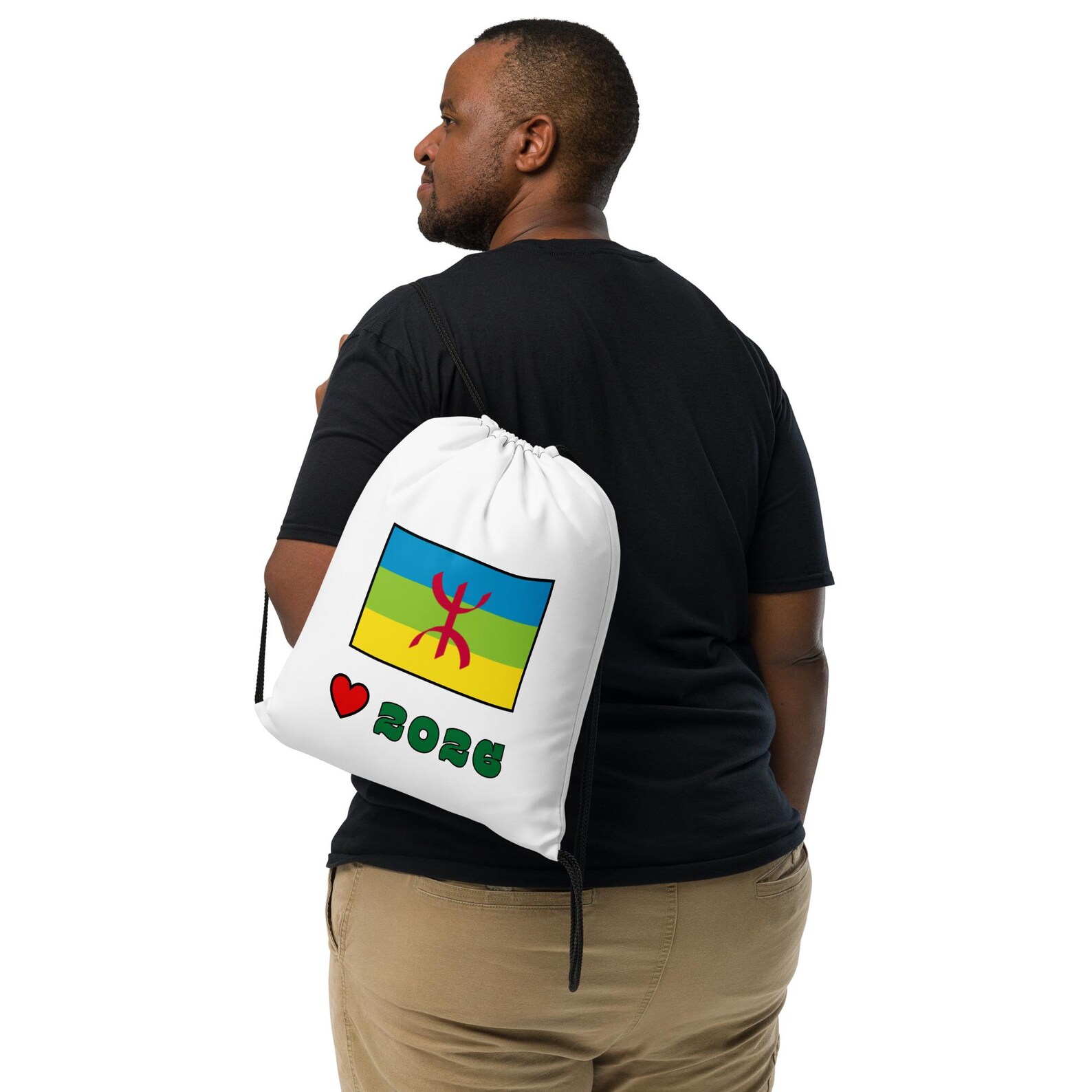 Berber Flag Drawstring Pride Sackpack Bag Everyday Style