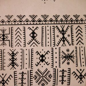 Amazigh AfusArt Cotton Canvas Bag with Symbolic Screen Print