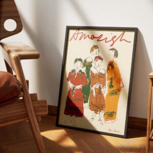 Amazigh Kabyle Women Art Print Algerian Illustration for Everyday Heritage Style Use