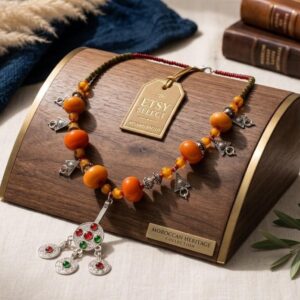 Berber Handmade Traditional Beaded Ethnic Statement Jewelry Necklace