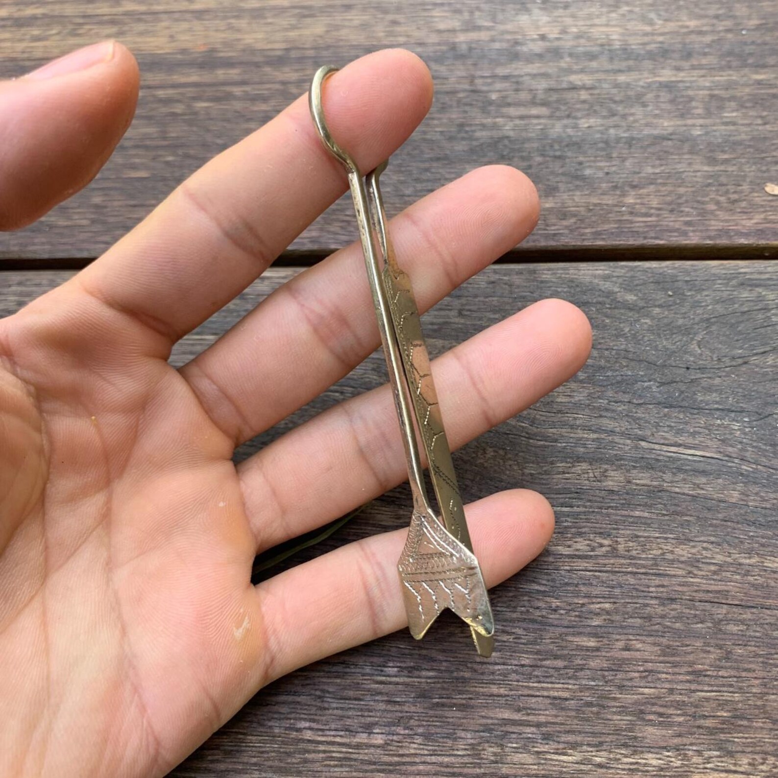 Berber Handmade Tuareg Sword-Shaped Engraved Mixed Metal Bookmark