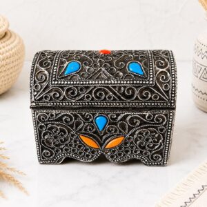 Berber Handmade Jewelry Box Storage Chest Decorative Treasure