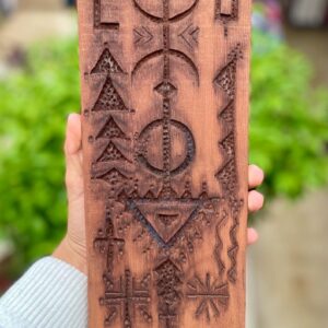 Berber Hand dark Carved Wooden Symbol Wall Art