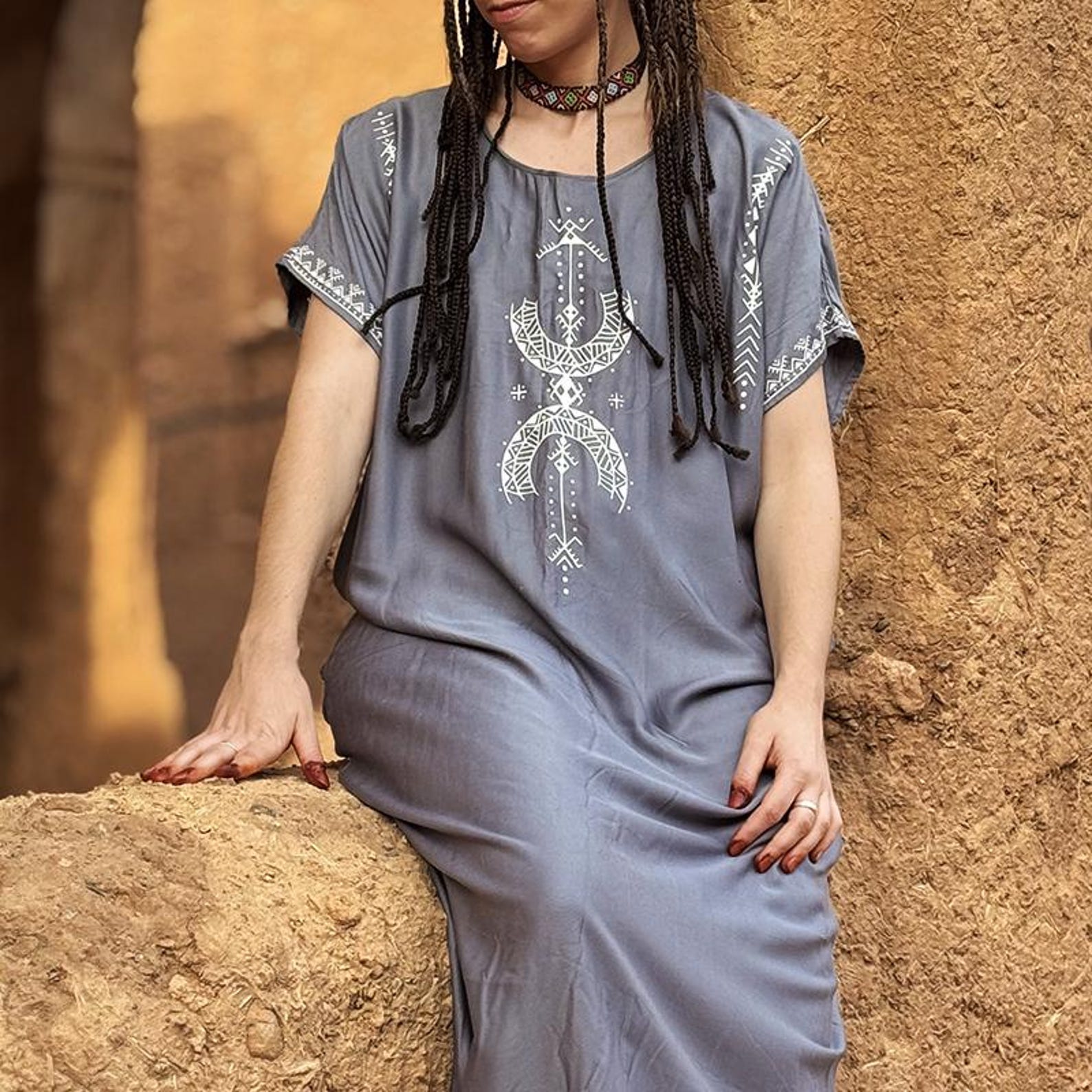 Berber Gandora Dress Symbol Handmade Boho Artisan Kaftan
