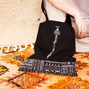 Amazigh Black Bag - White Cotton Distinctive Style