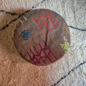 Berber Set Handmade Kilim Vintage Wool Footstool Pouf