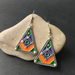 Amazigh Boucles d oreilles ethniques triangulaires Kabyle Earrings
