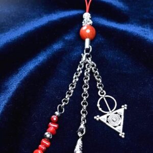 Amazigh Berber Fibula Stainless Steel Red Phone Chain Necklace