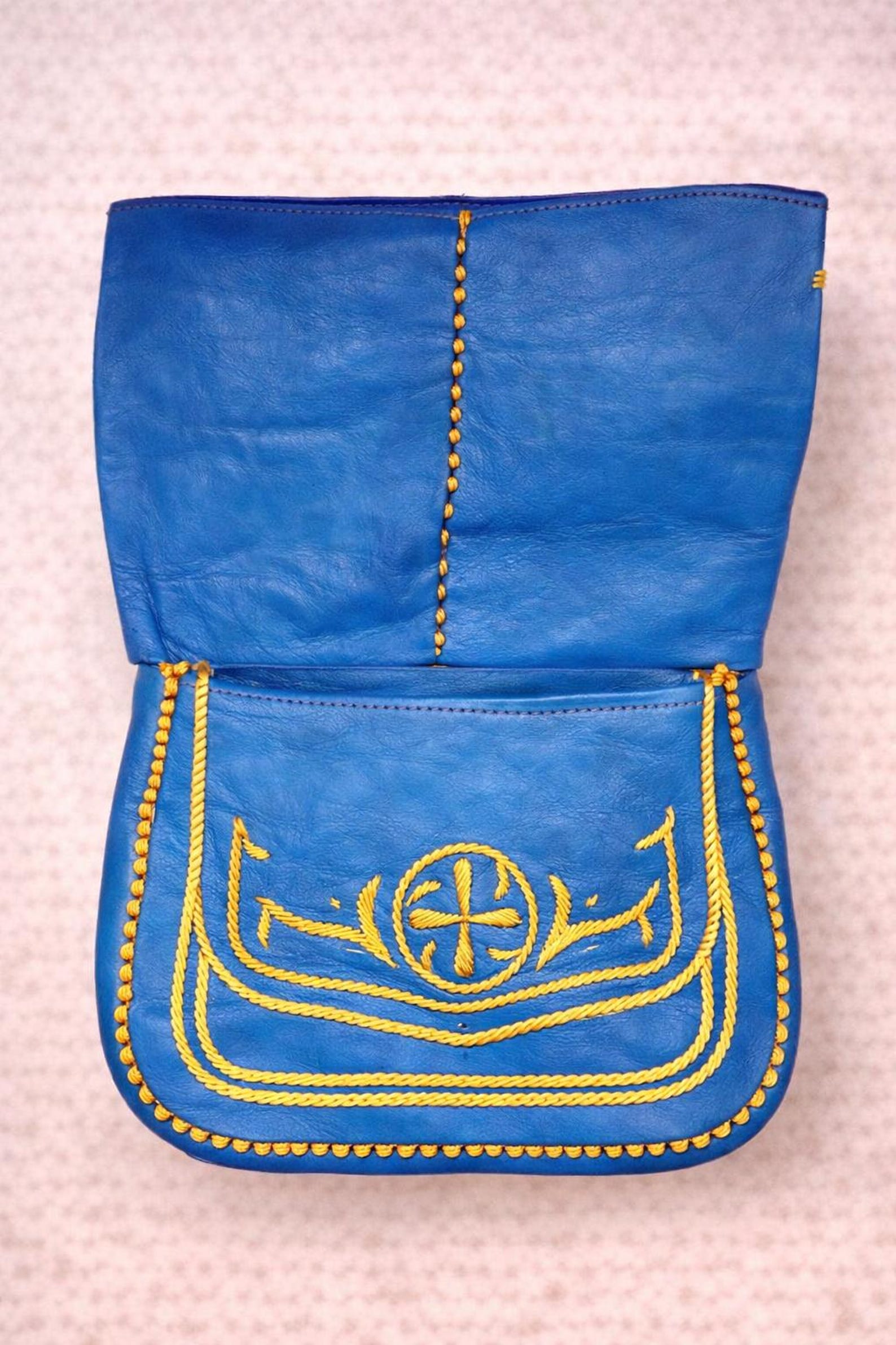 Berber Agrab Leather Handmade Souss Pouch Traditional Bag