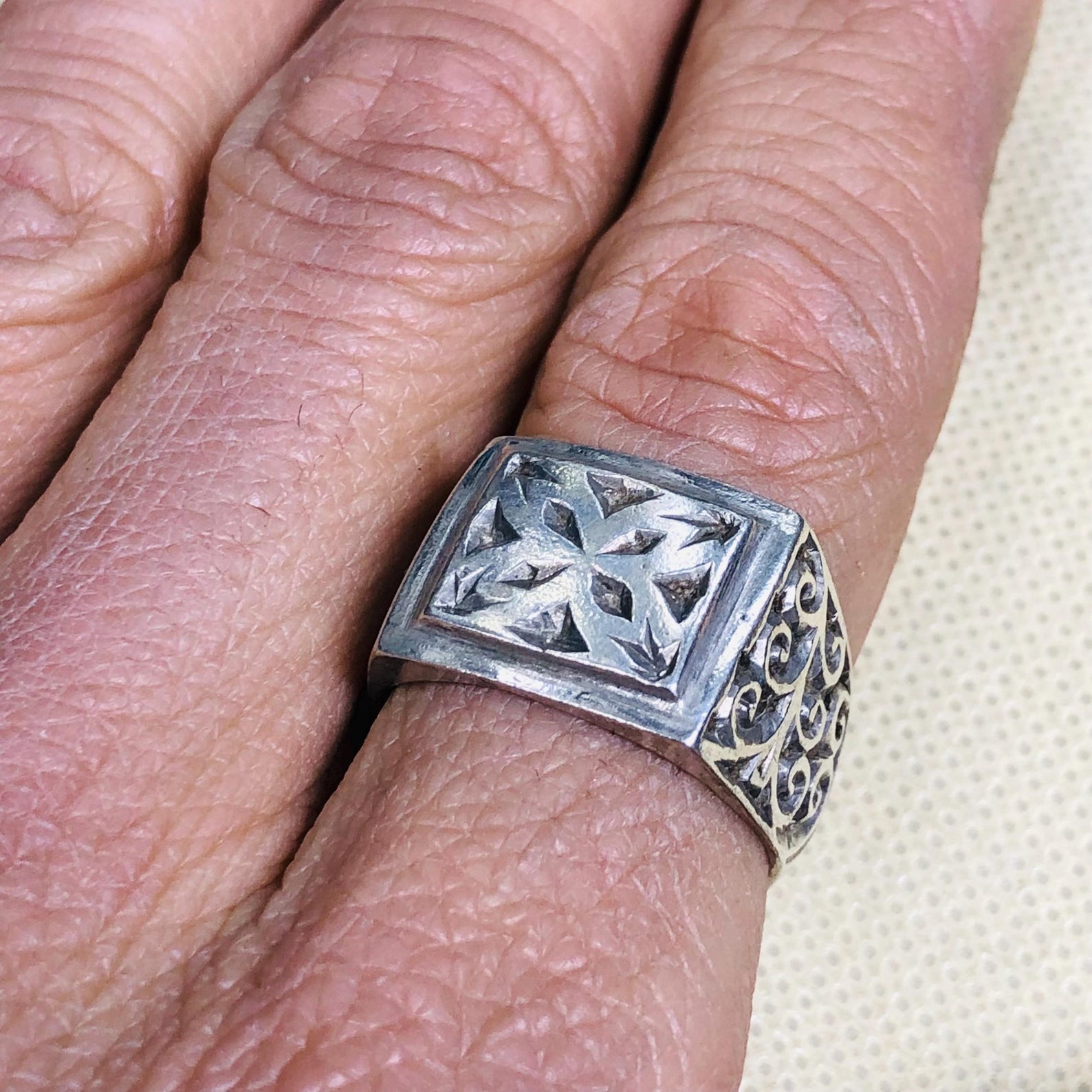 Amazigh Jewelry Traditionnels Marocains Ring Berbère Silver Handmade