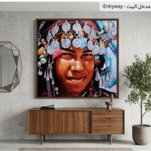 Amazigh Original Girl Oil Painting Tribal Wall Art