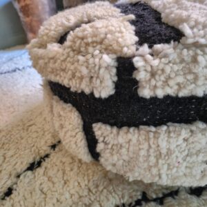 Berber Handmade Beni Ourain Wool Ottoman Boho Pouf