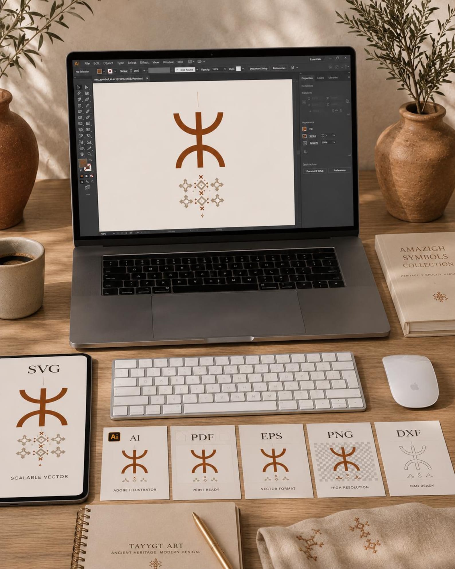 💾 Amazigh Symbols Collection Tifinagh Wall Art Design Set