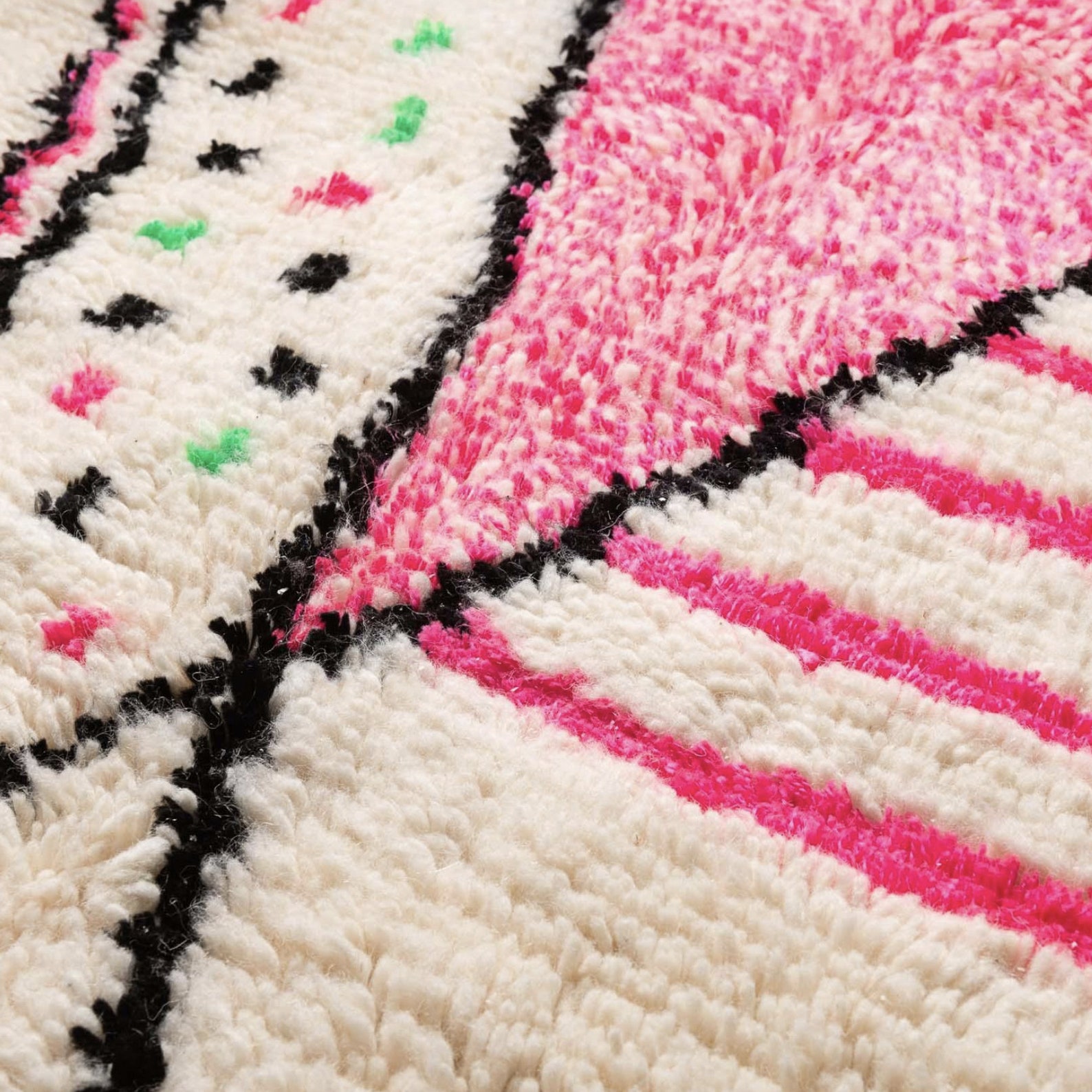 Berber Pink Abstract Handmade Wool Area Colorful Rug
