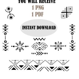 Amazigh Berber Kabyle Woman Symbol Poster PNG Digital Download