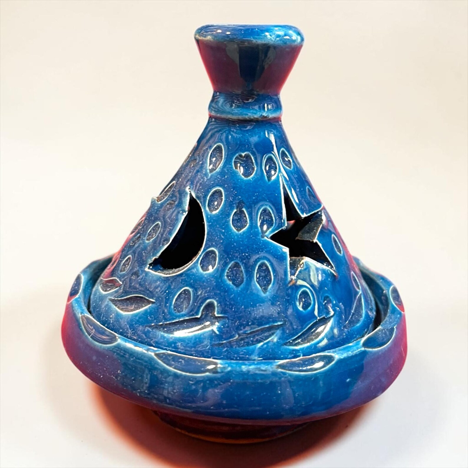 Berber Handmade Mini Ceramic Tealight Tagine Candle Holder