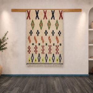 Berber Handmade Wool Colorful Tribal Carpet Boho Rug