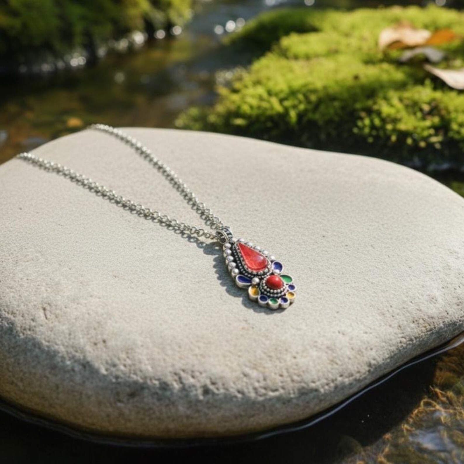 Amazigh Parure femme- kabyle berbère traditionnelle minimaliste avec une chaîne Parure ethnique