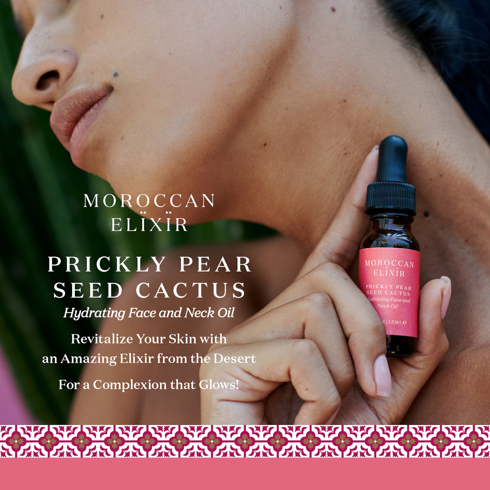 Berber Prickly Pear Cactus Face Neck Oil for Everyday Heritage Style Use