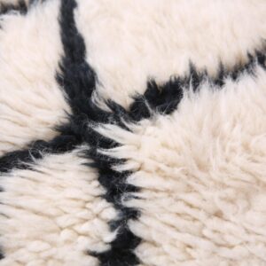 Berber Custom Design Wool Neutral Geometric Living Room Rug