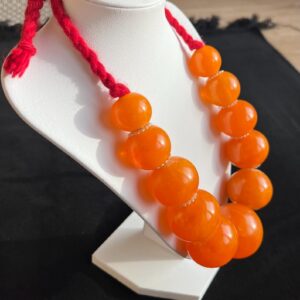 Amazigh Jewelry Perles oranges Orange Necklace Rif Traditional