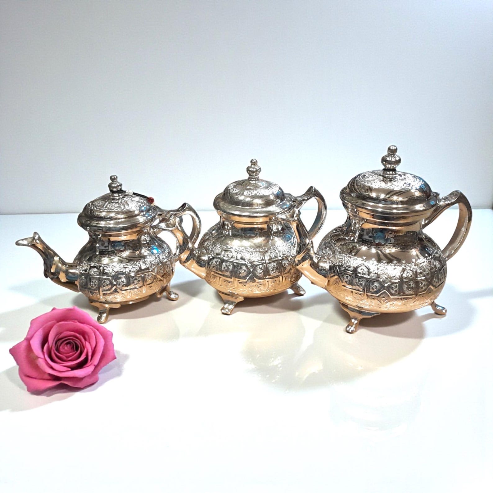 Amazigh Handcrafted Silver Teapot Traditional Engraved Tea Pot