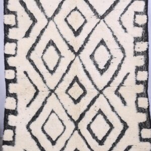 Custom Amazigh Berber Wool Neutral Living Room Geometric Handmade Rug