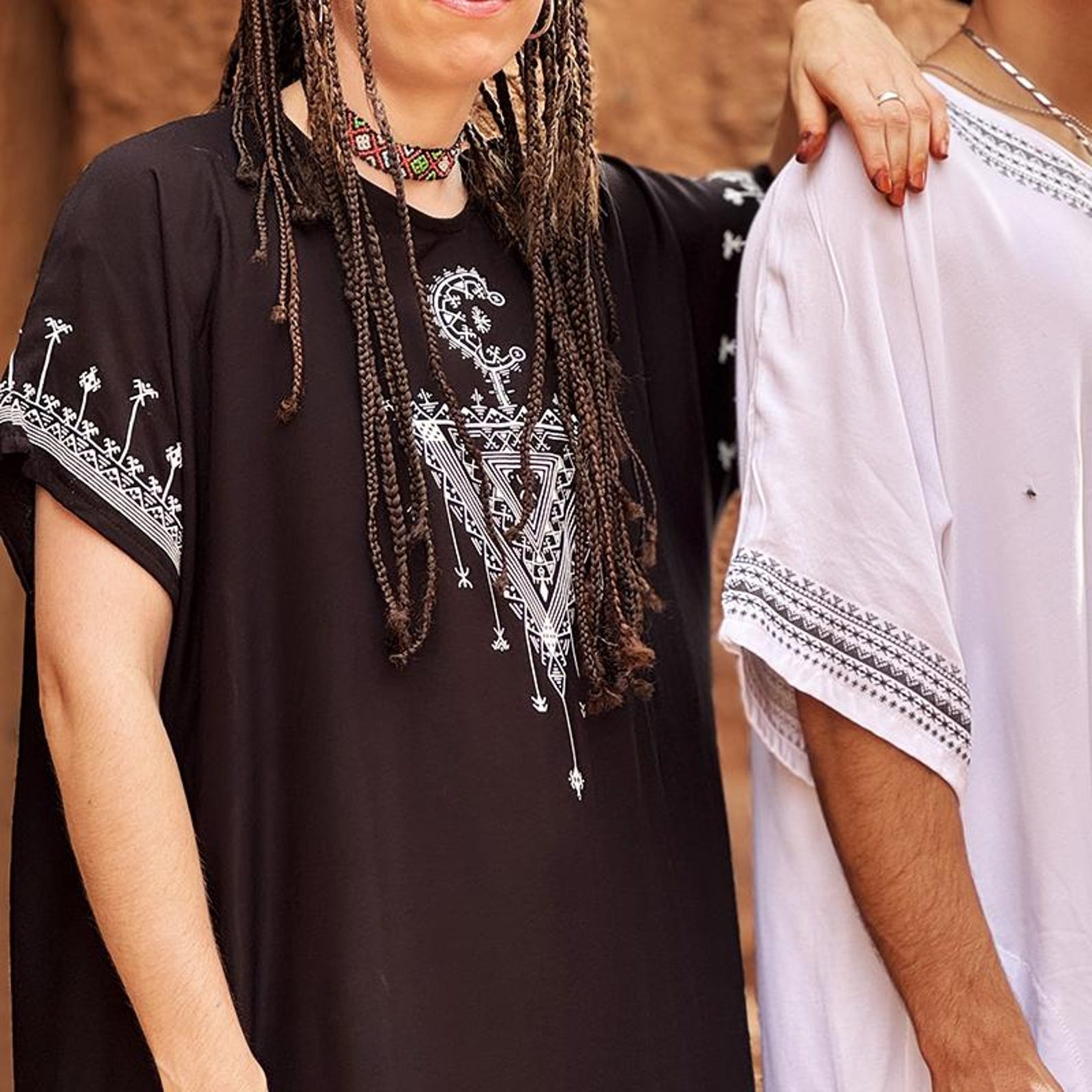Berber Gandora Dress Tasghnst Kaftan Handmade Cotton Fibula