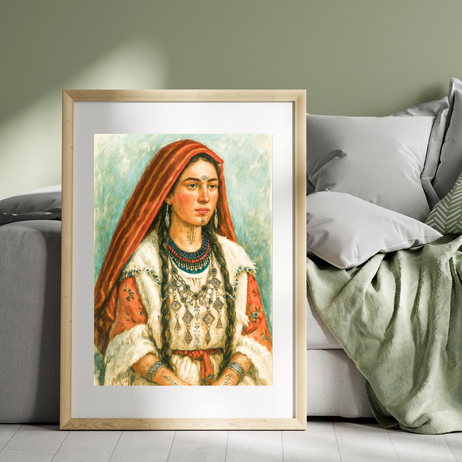Amazigh Woman Berber Portrait Digital Art Print Carpet Rug