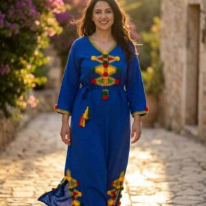 Berber Gandoura Dress Handmade Traditional Boho Chic Kaftan