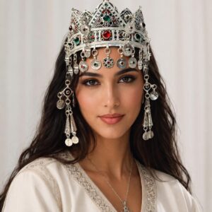 Berber Bridal Crown Wedding Headpiece Silver Tribal Headband