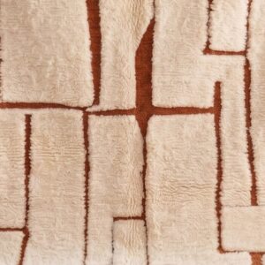 Berber Custom Design Wool Neutral Geometric Living Room Rug