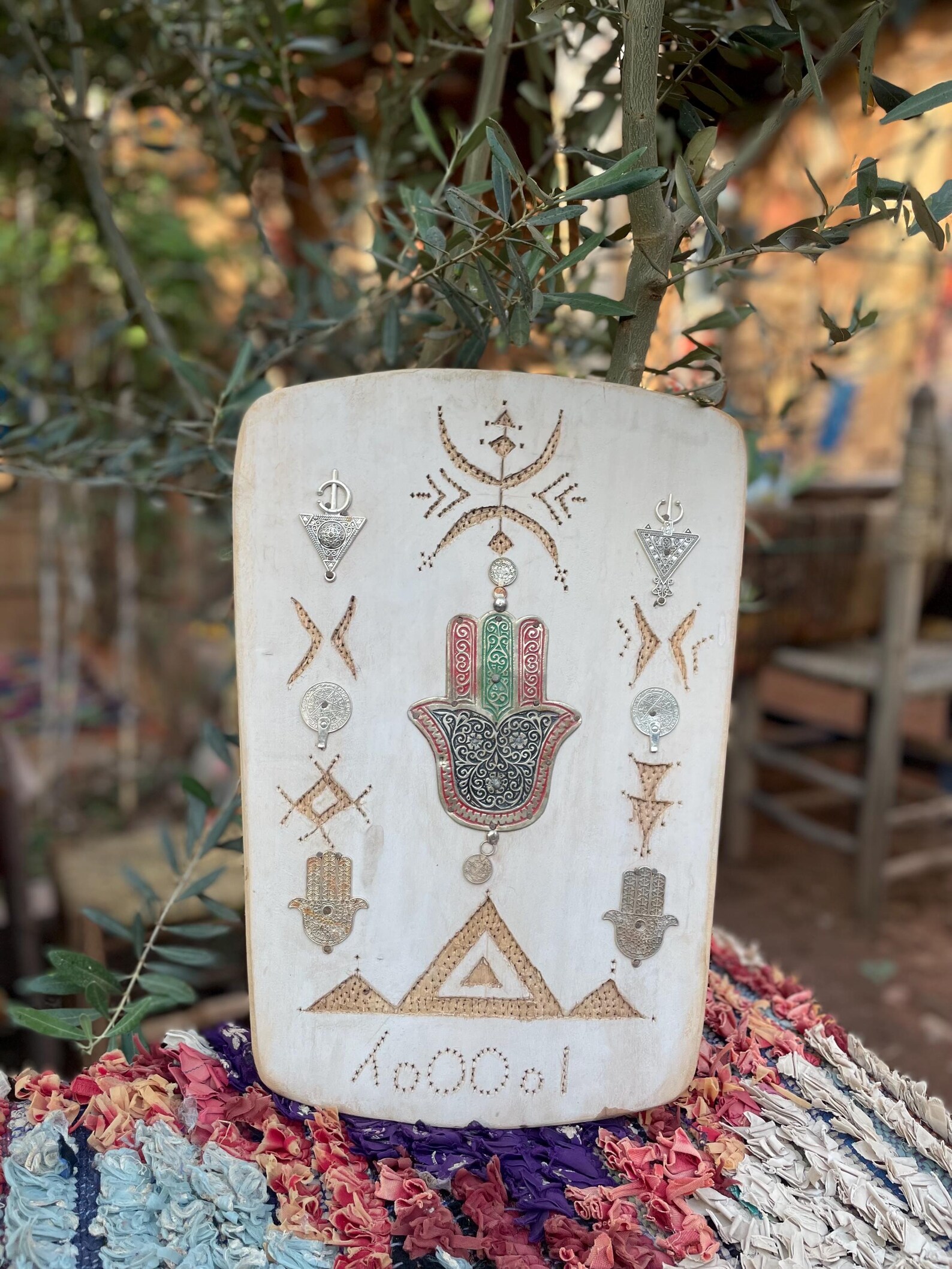 Berber Handmade Willow Wood Hamsa Wall Decor Symbols Boho Art