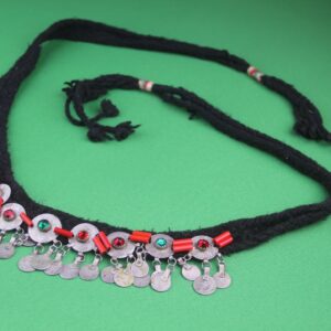 Berber Authentic ANTIQUE Silver Genuine Coral Coins Necklace