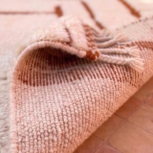 Berber Custom Design Wool Neutral Geometric Living Room Rug