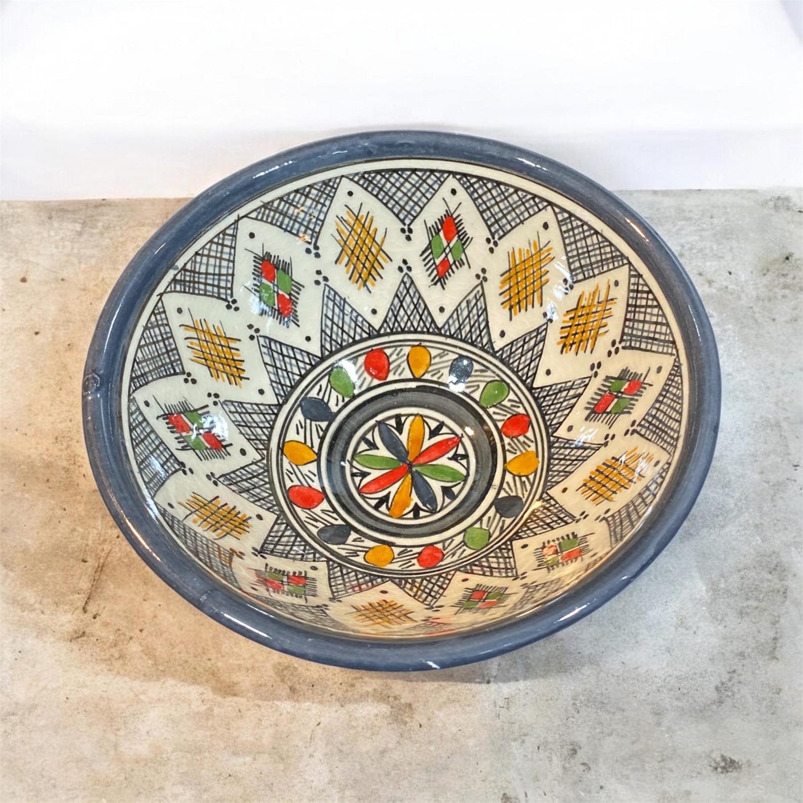 Amazigh Ceramic Set Handmade Colorful Pottery Bowls Bowl