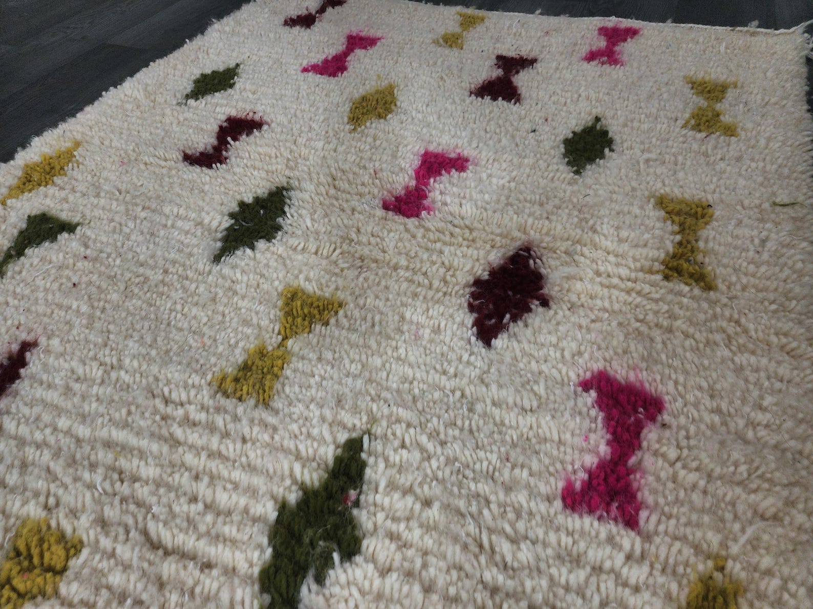 Berber Handmade Wool Colorful Geometric Boho Area Rug