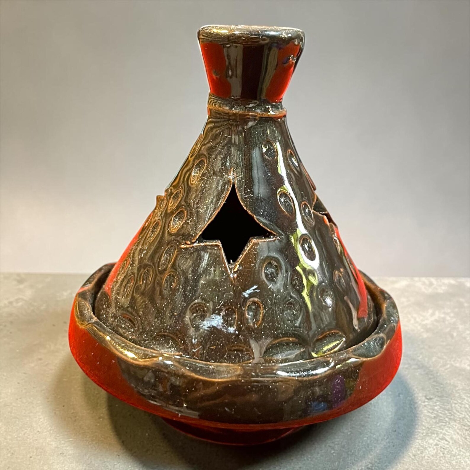 Berber Handmade Mini Ceramic Tealight Tagine Candle Holder
